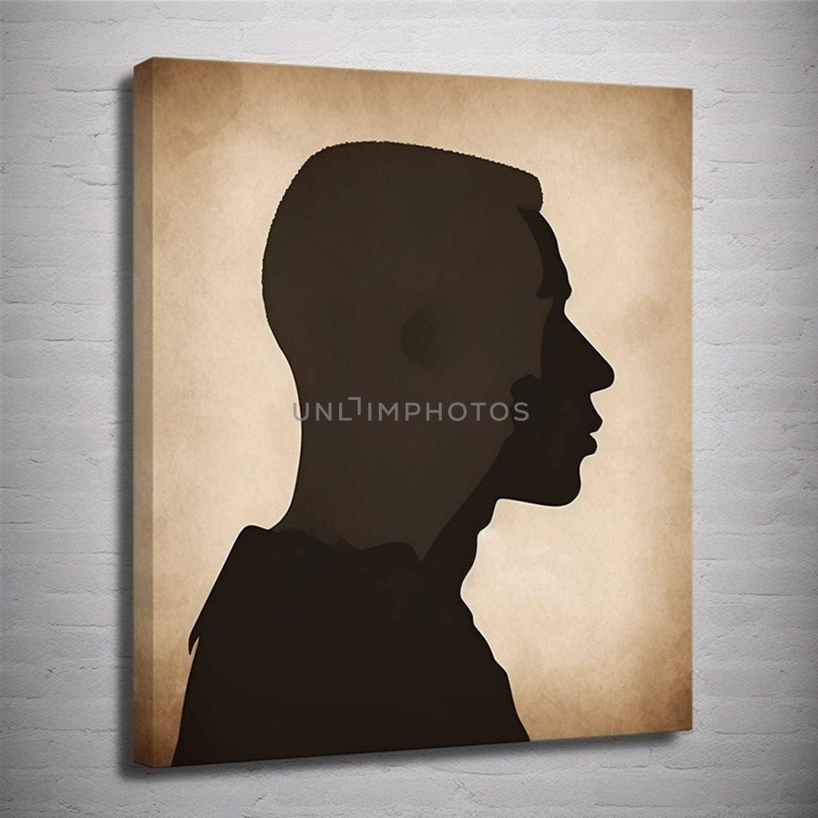 silhouette man african head black contrast poster avatar face guy profile. Generative AI. by Vichizh