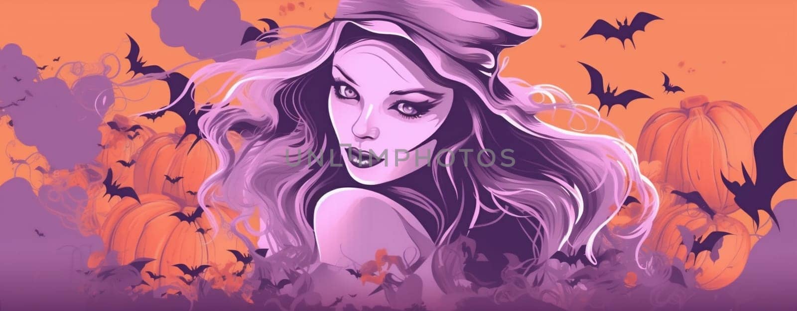 card party carnival black pumpkin moon beautiful horror holiday castle sorcerer october background night witchcraft evil halloween witch celebration costume autumn. Generative AI.