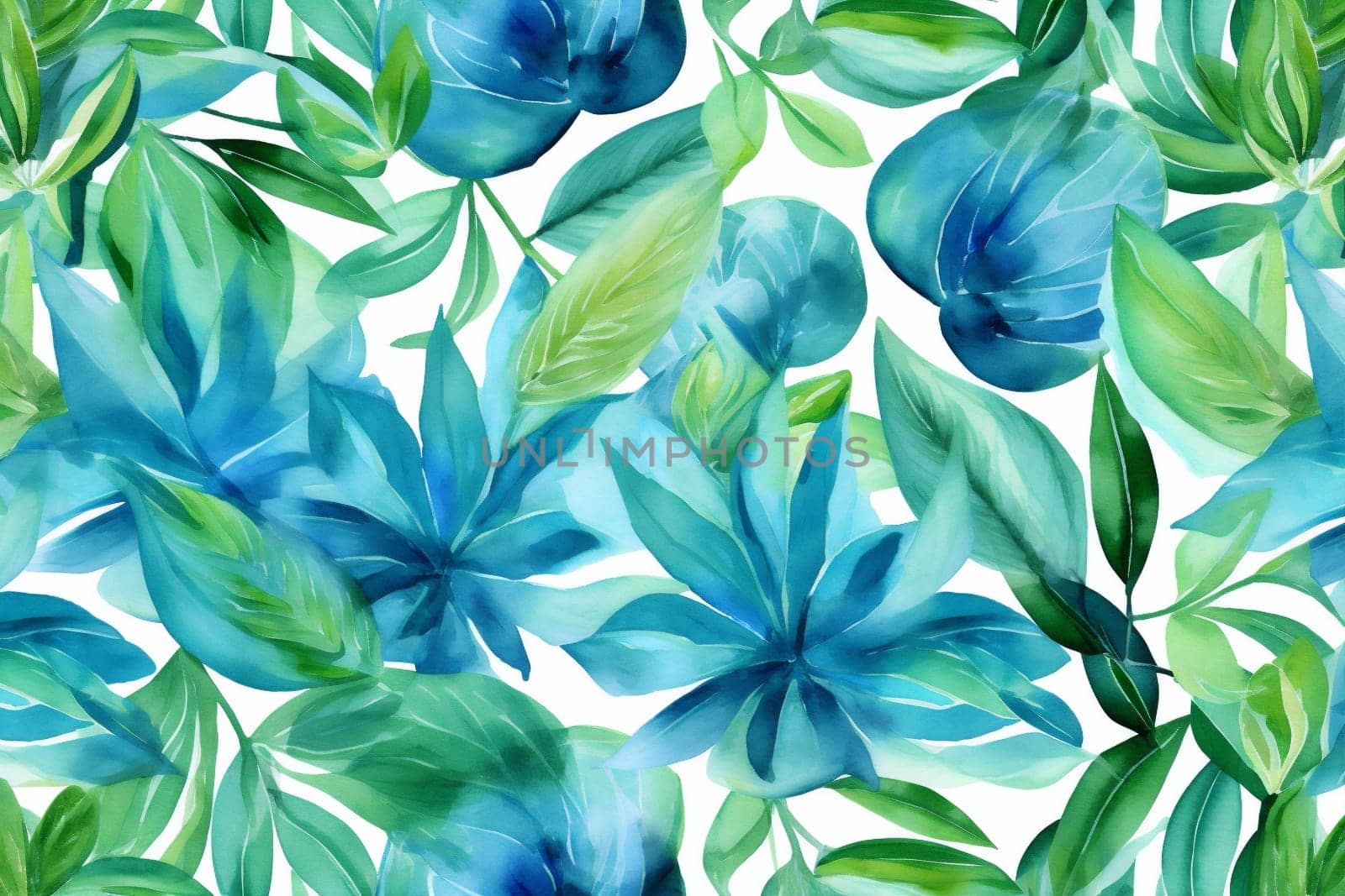 pattern design background palm seamless tropical summer flower leaf trendy jungle. Generative AI. by Vichizh