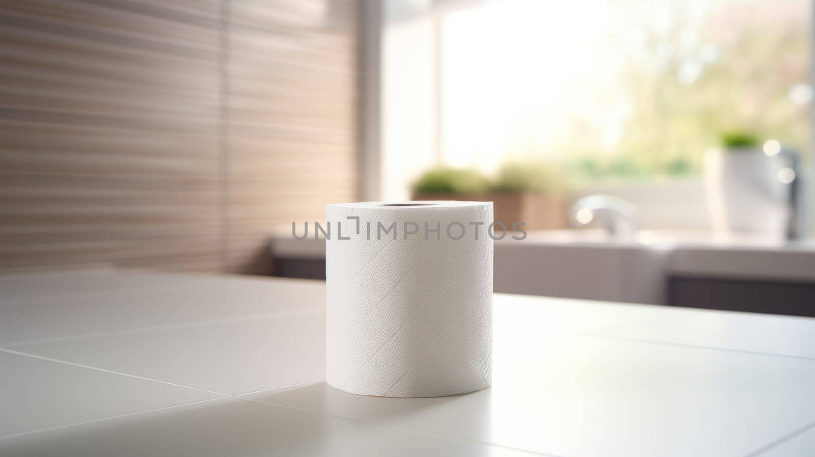 Roll of Softness Resting on Clean Surface.