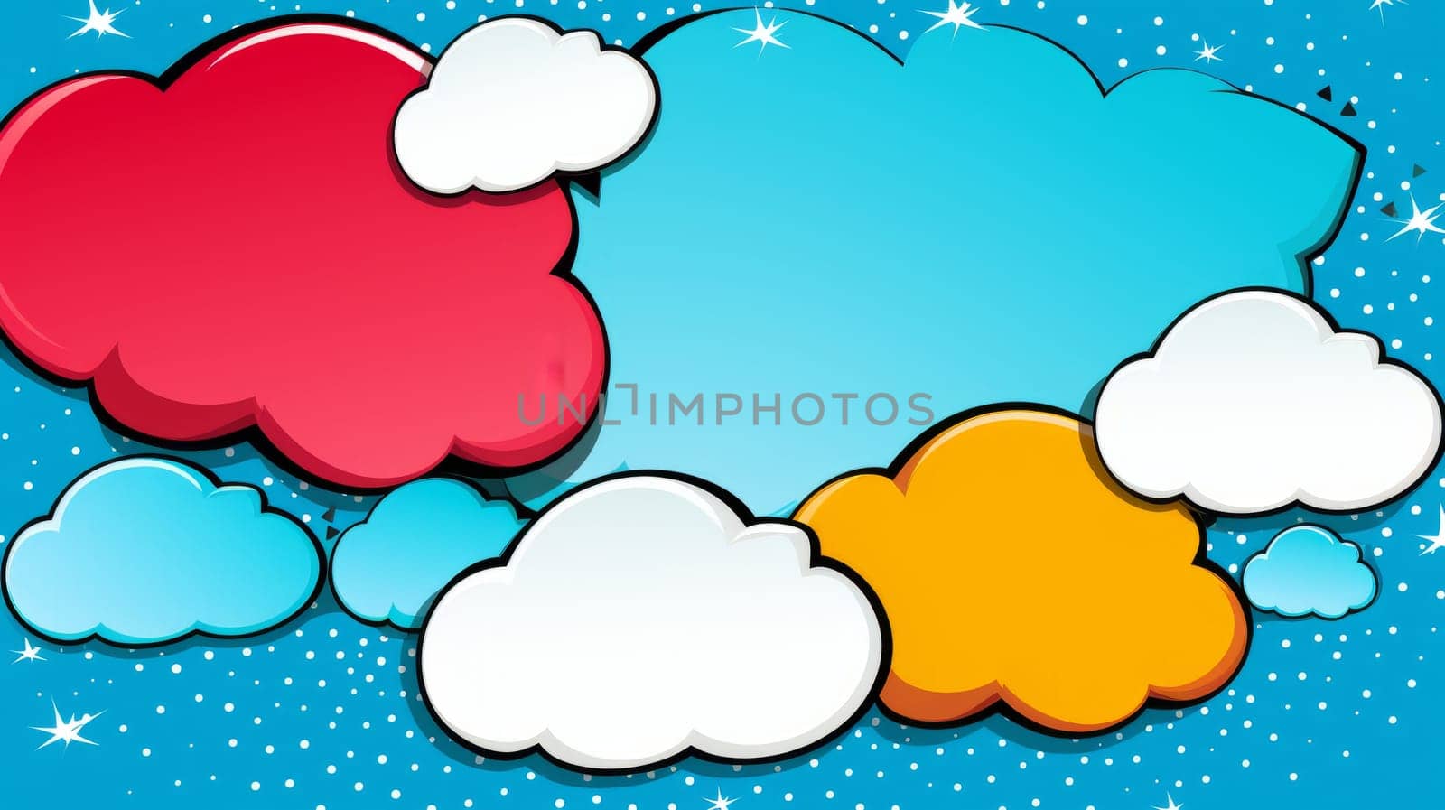 Comics pop art speech bubble template for creating a splash banner.