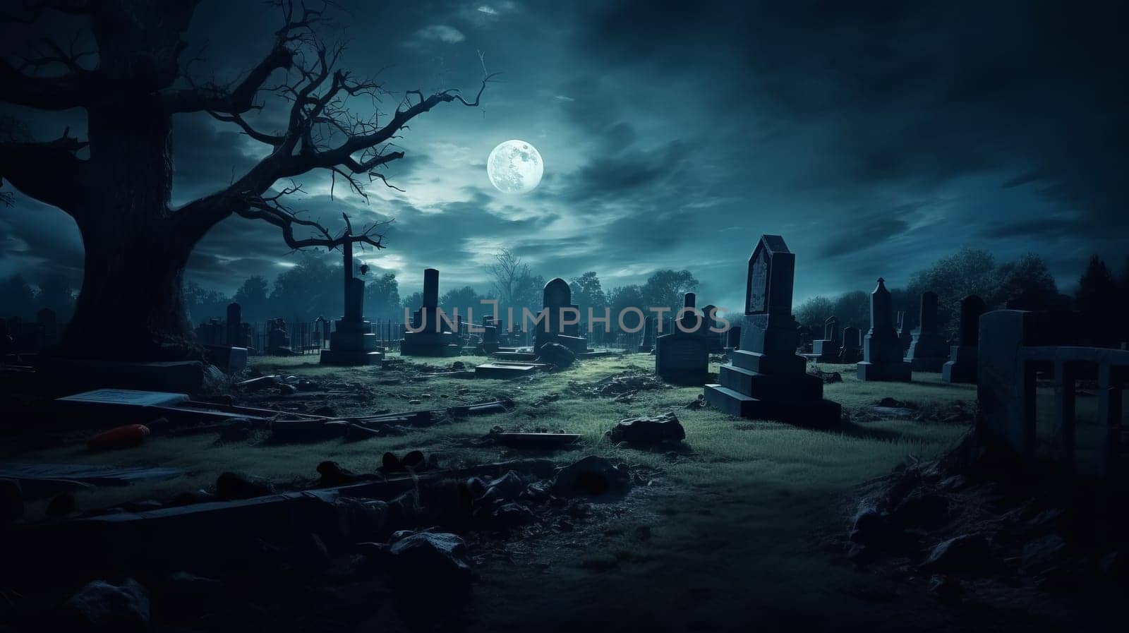A Serene Night in the Graveyard.