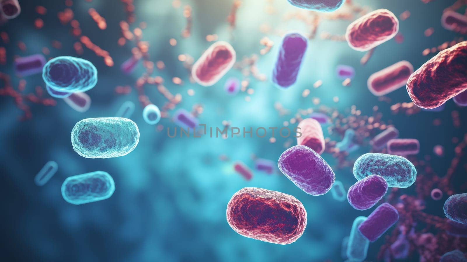 A Group of Vibrant Blood Cells in Various Shades and Sizes.