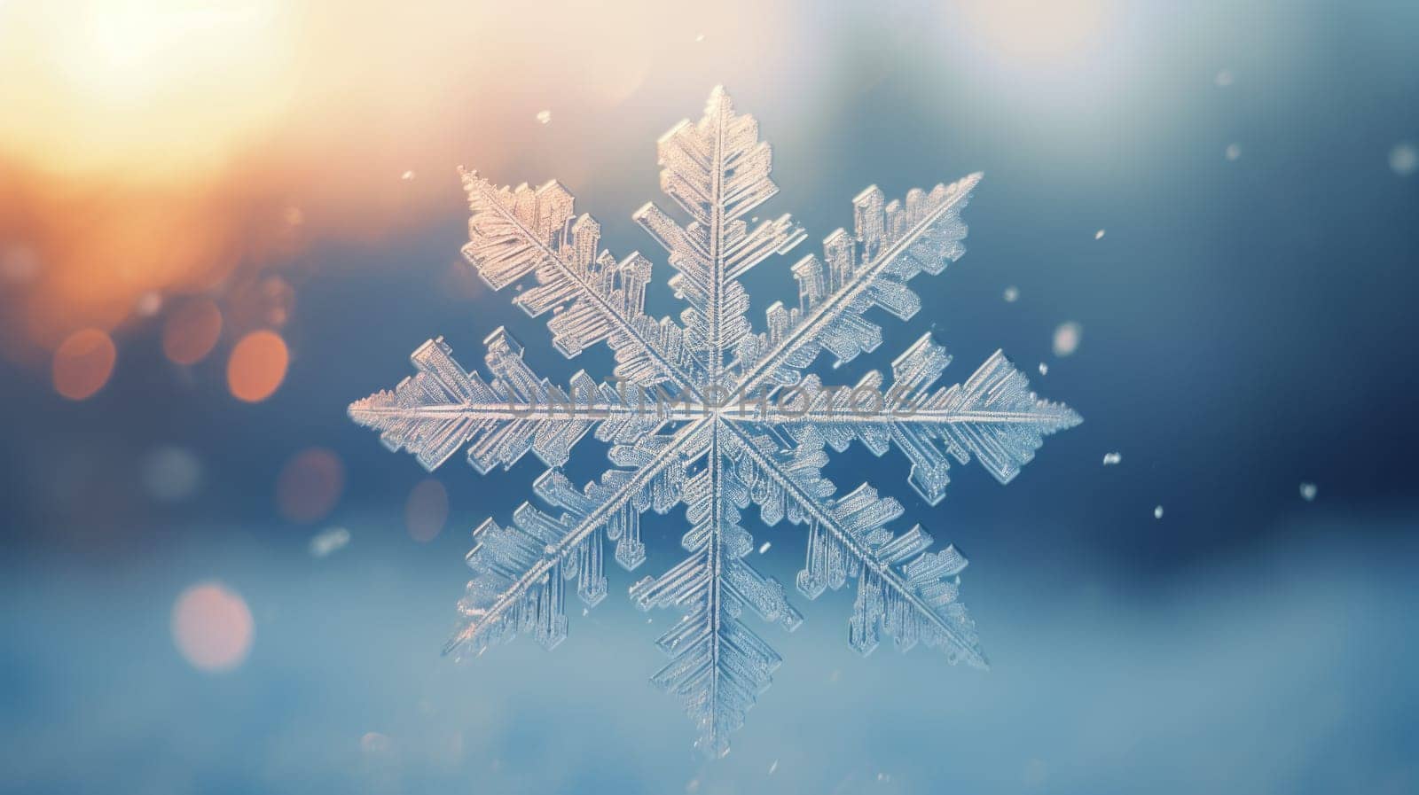 A Glimmering Snowflake on a Softly Focused Backdrop.
