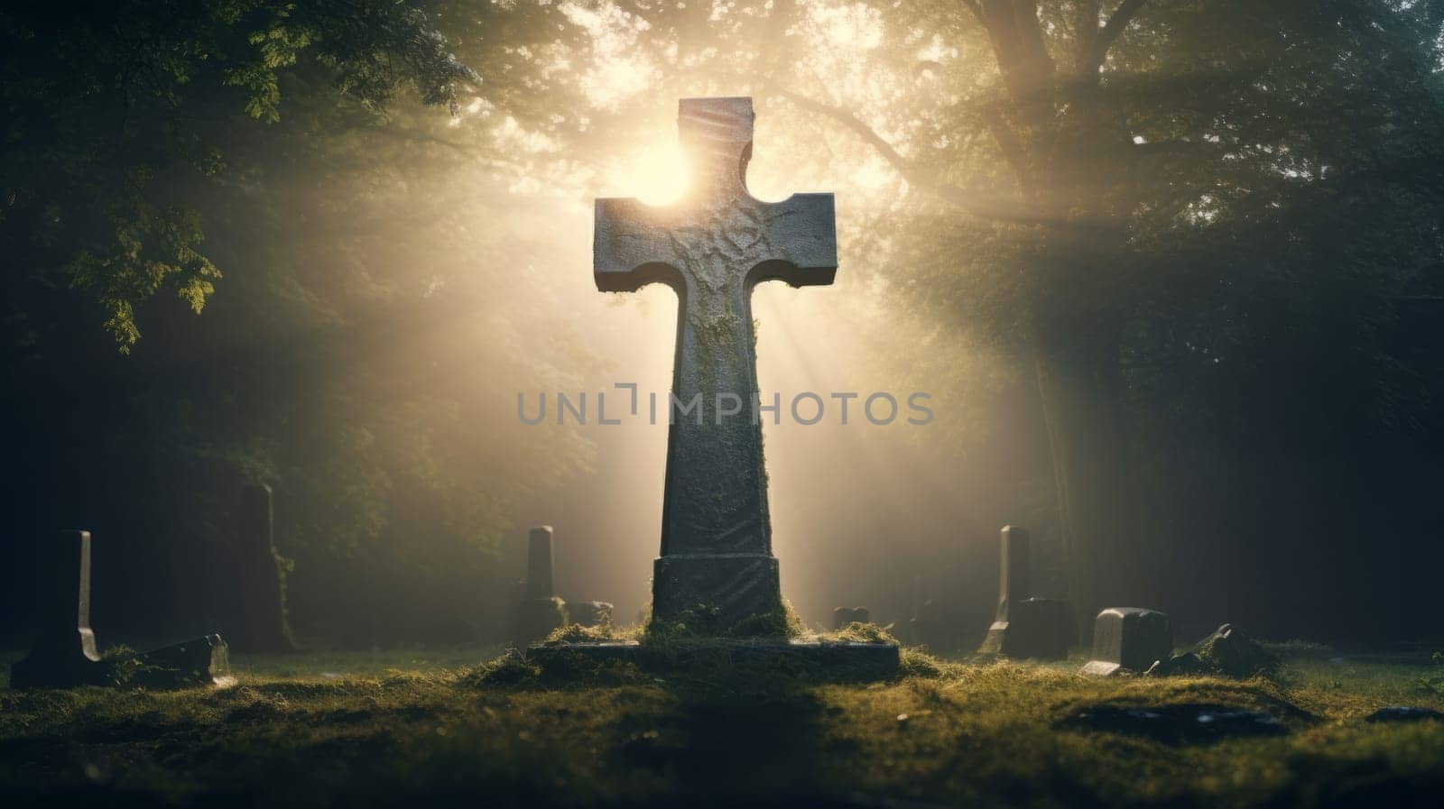 A Symbol of Divinity Amidst the Silent Resting Place.