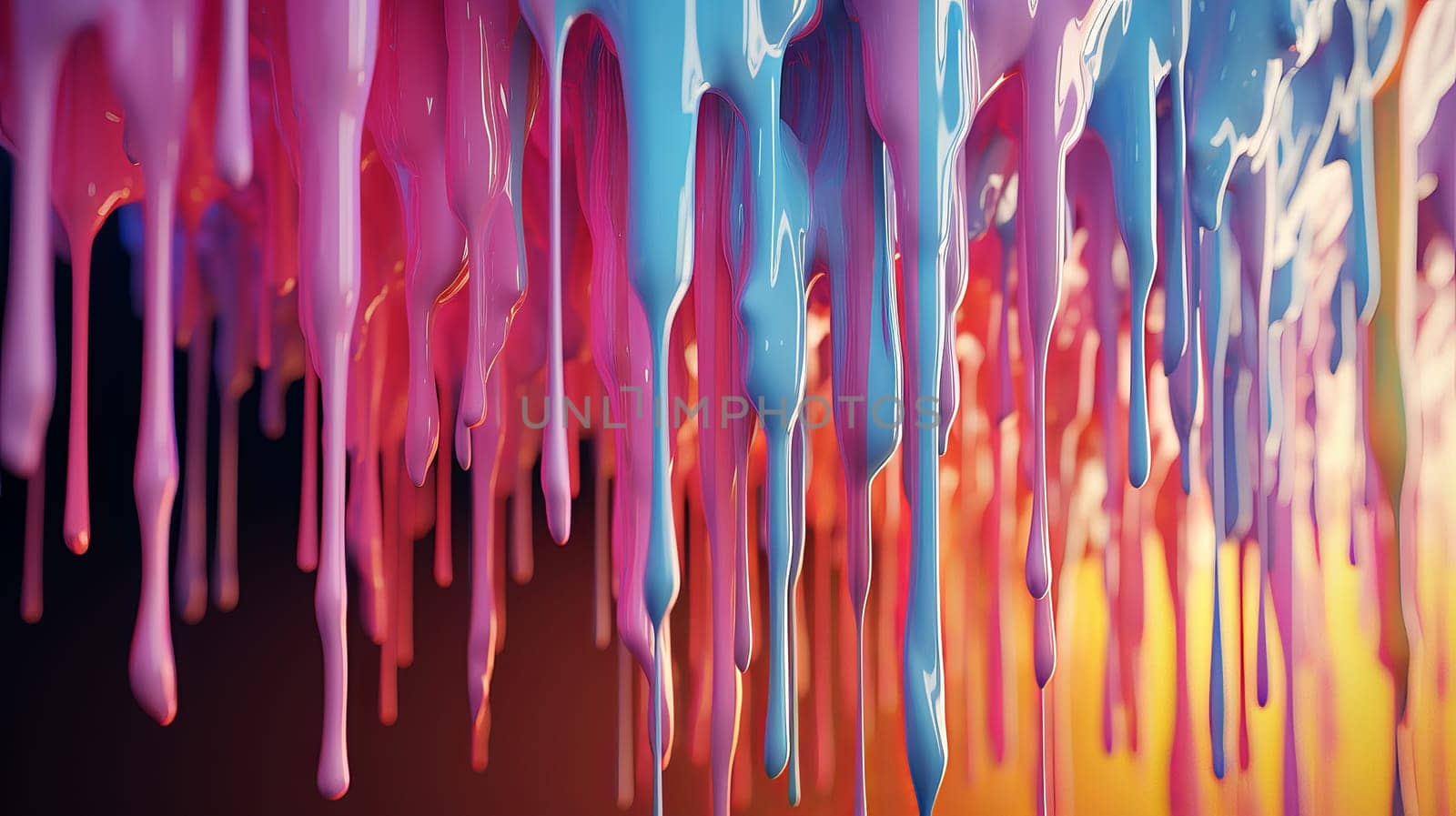 A Vibrant Display of Hanging Icing in Various Colors.
