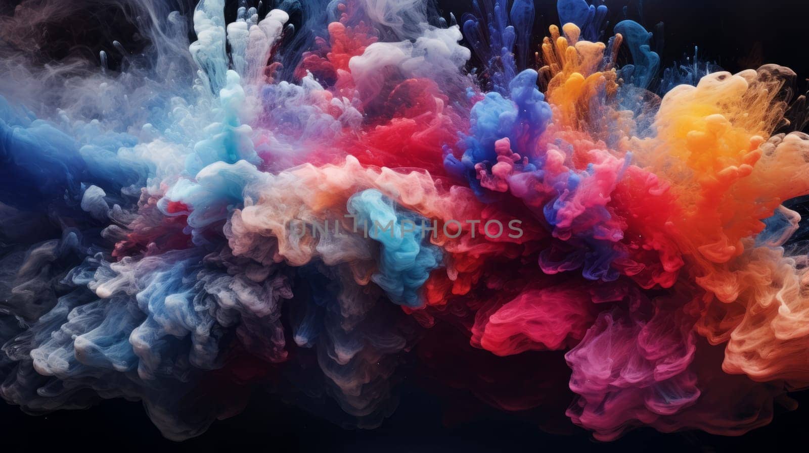 Colored Smoke Clouds Floating in the Air.