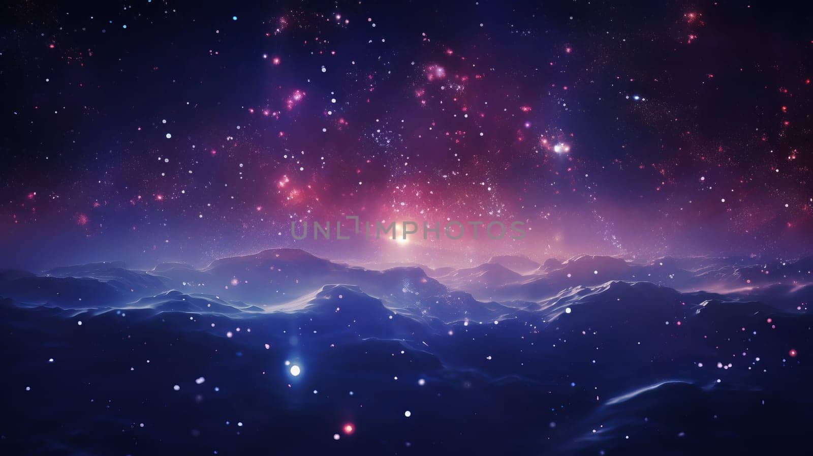 A Celestial Night Sky Filled With Shimmering Stars and Dreamy Clouds.