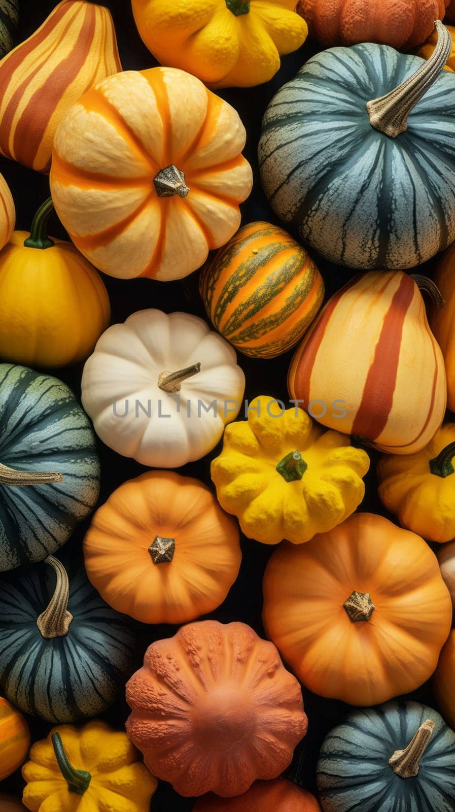 A Vibrant Collection of Colorful Pumpkins.
