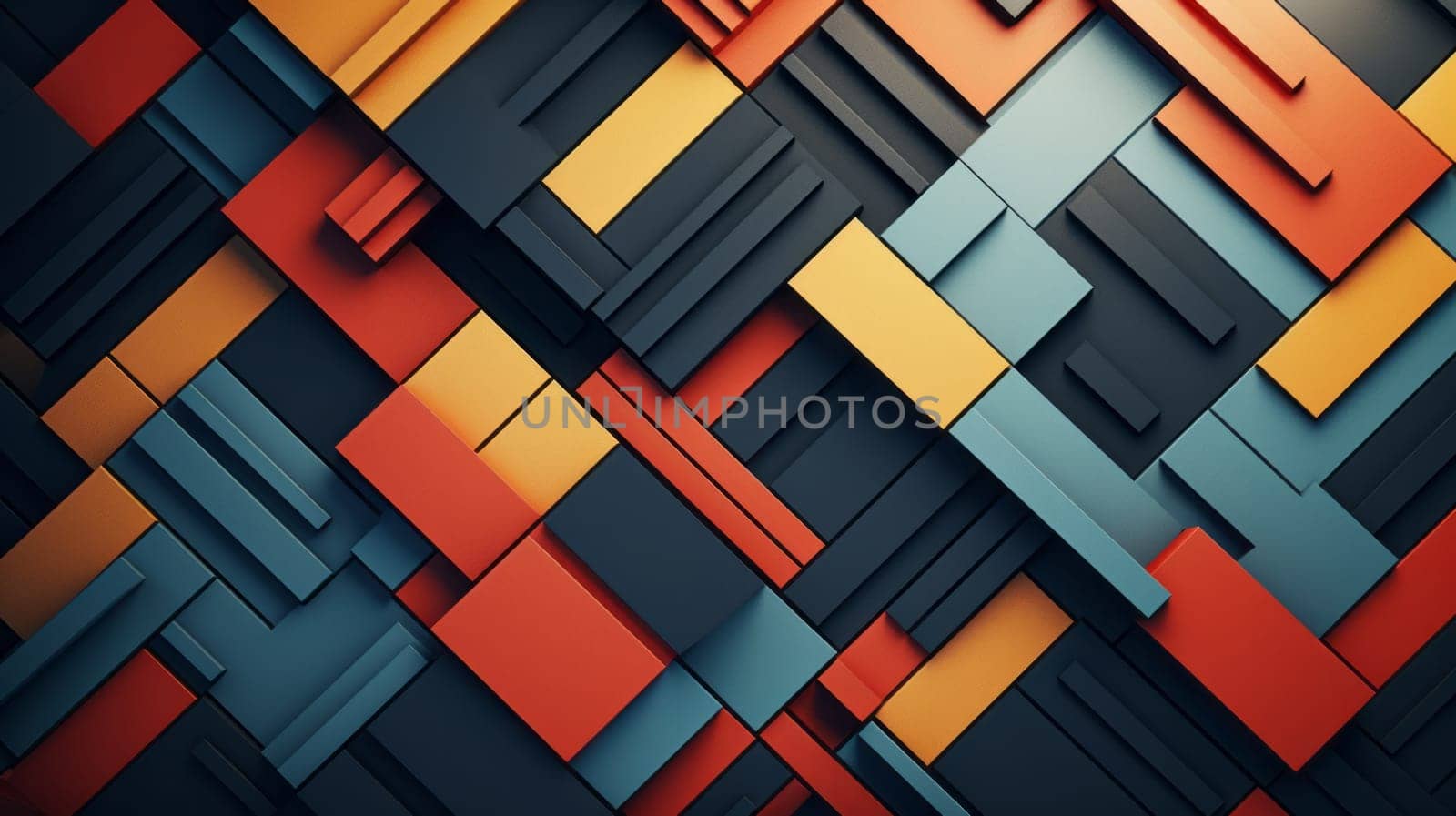 A colorful abstract geometric wallpaper with many different colors.
