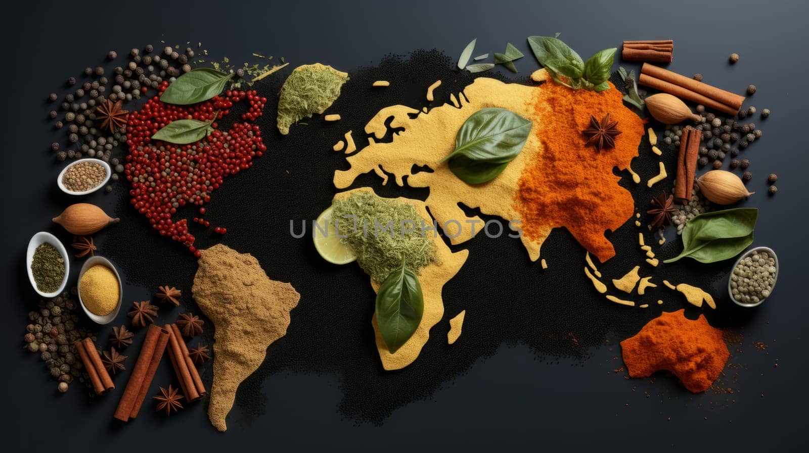 Spice and Herb Infused World Map.