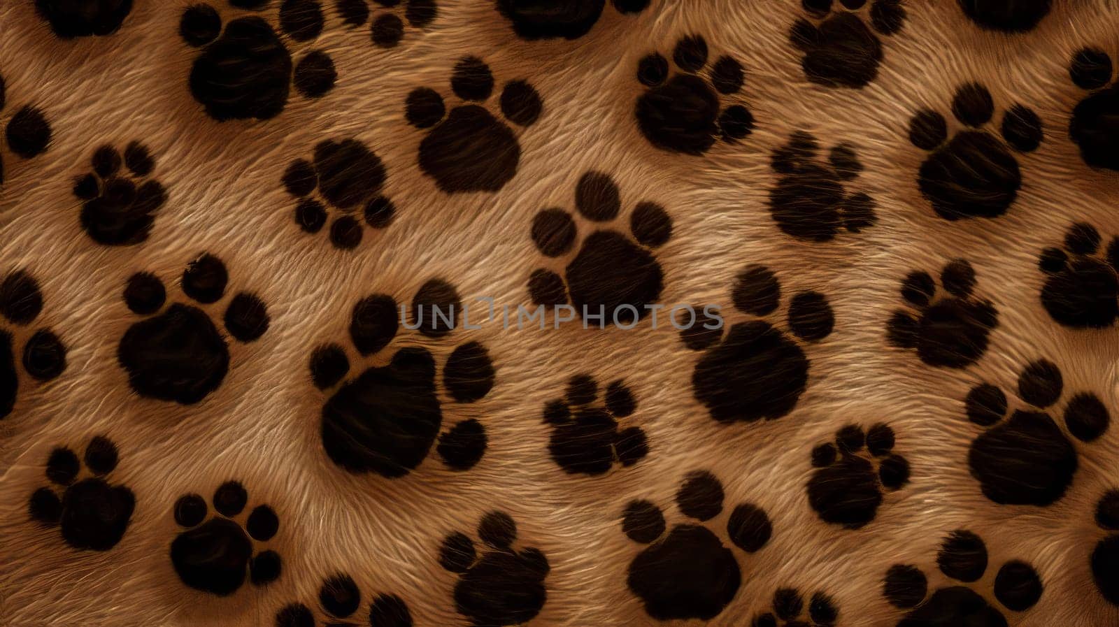 Animal Print with Abundant Paw Prints.
