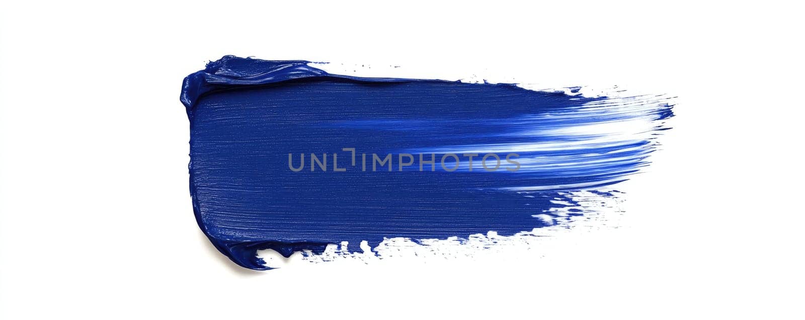 Blue paint brush stroke texture on white background for creative design projects.