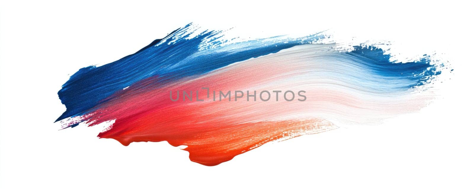 Vibrant watercolor paint brush stroke with blue, red, and white texture palette.