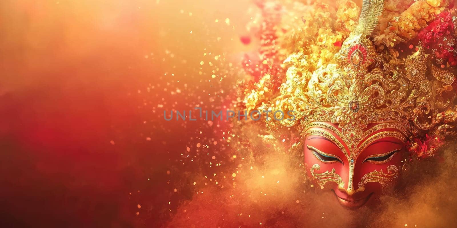 Vibrant dussehra celebration background with copy space for festive design.