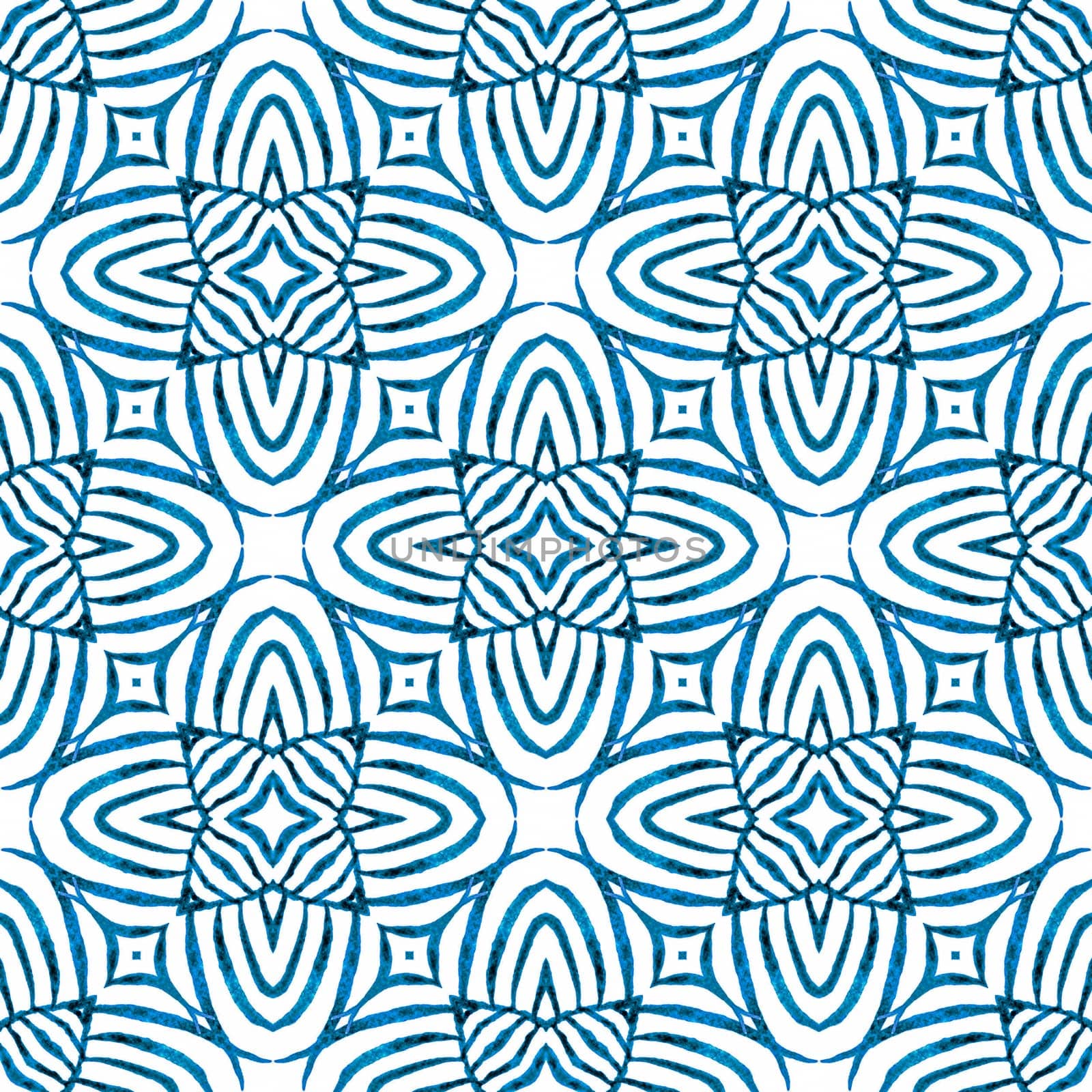 Textile ready majestic print, swimwear fabric, wallpaper, wrapping. Blue shapely boho chic summer design. Exotic seamless pattern. Summer exotic seamless border.