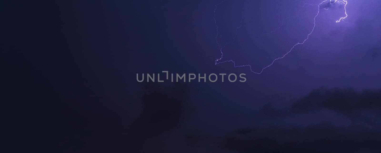 Shot of the lightning in the night sky
