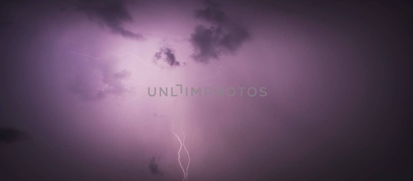 Shot of the lightning in the night sky.