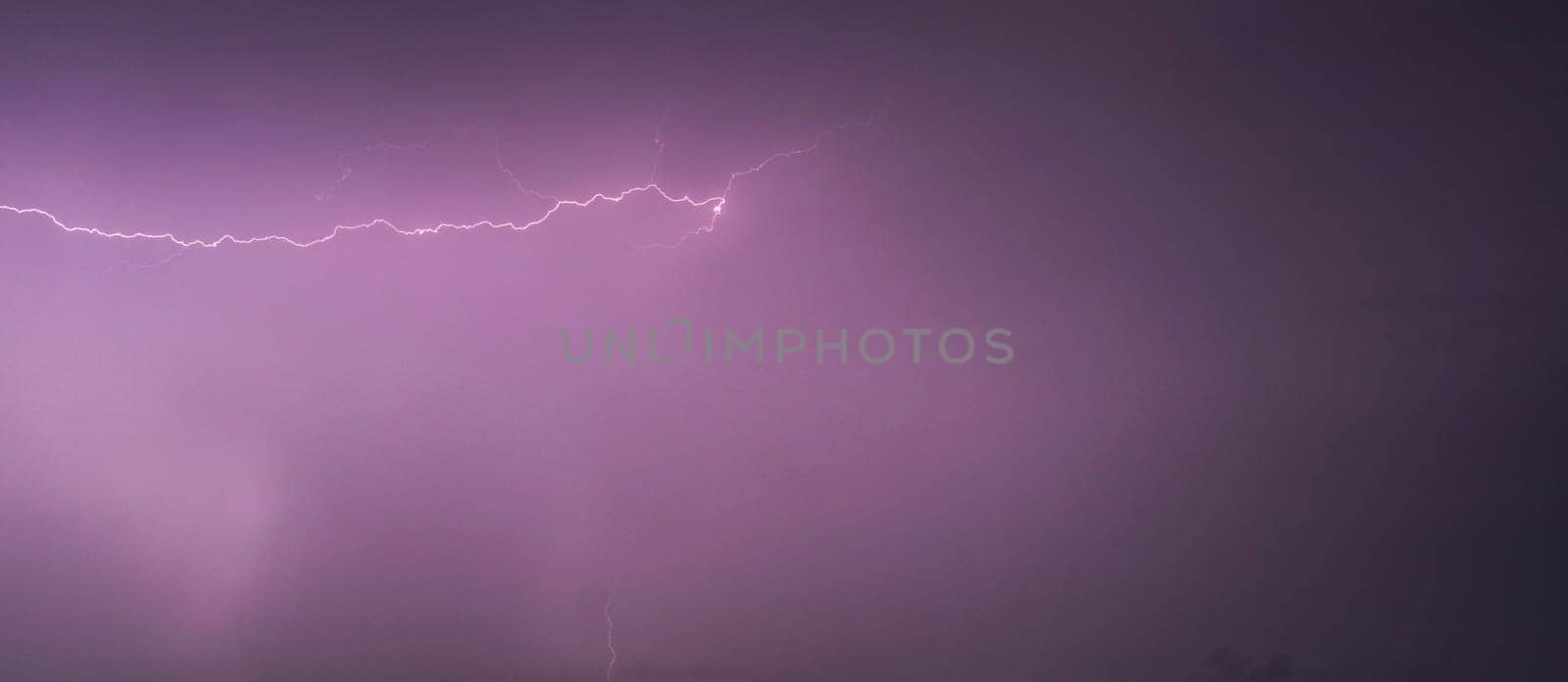 Shot of the lightning in the night sky.
