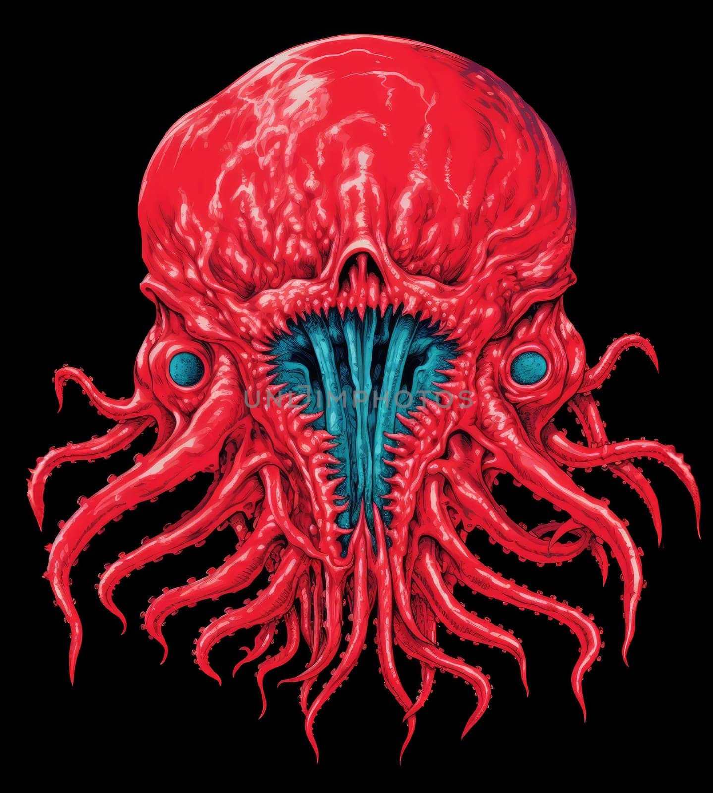 Cartoon monsters in pop art style. Template for t-shirt print, sticker, poster, etc.