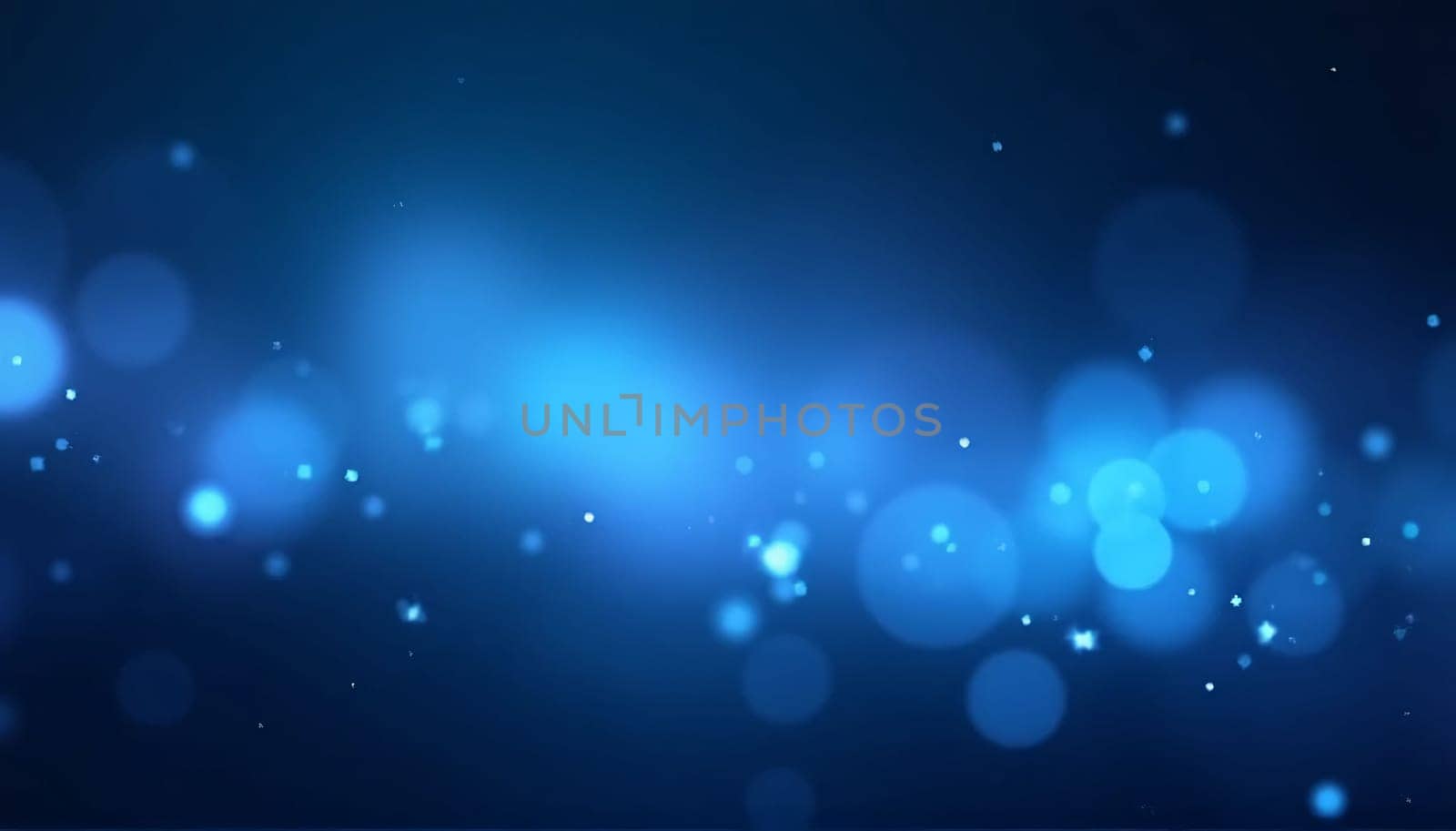 Abstract bokeh background with blue light particles . High quality photo