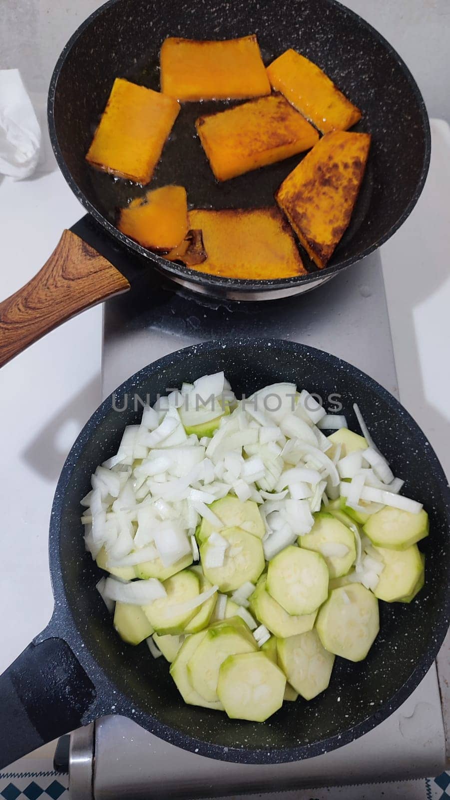 pumpkin and parsley food cooking lunch dinner, orange vegetables, vegan, vegetarian dish snack diet. High quality photo