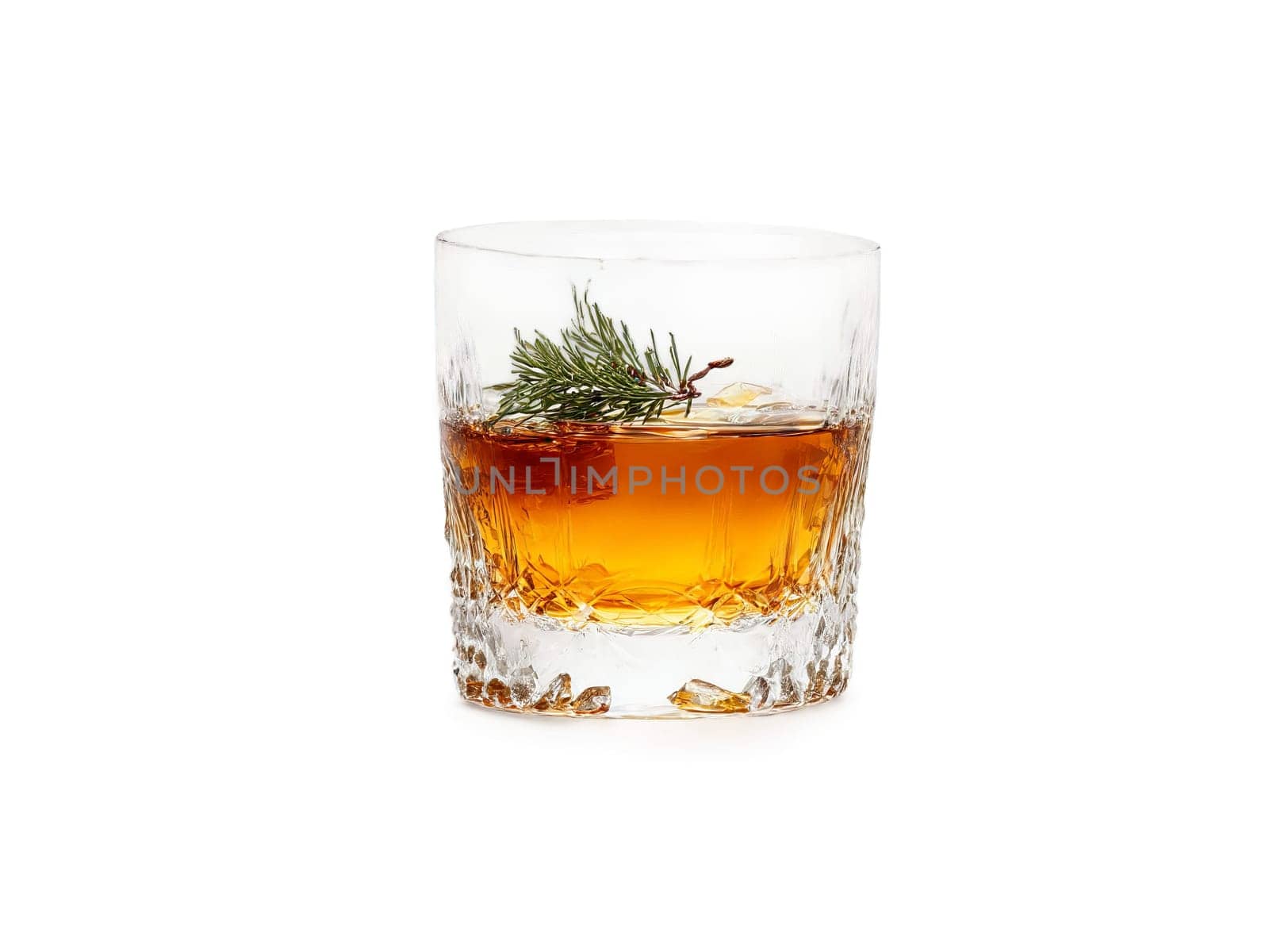 Scotch Sophistication a refined scotch glass filled with a rich amber liquid surrounded by. Drink isolated on transparent background.