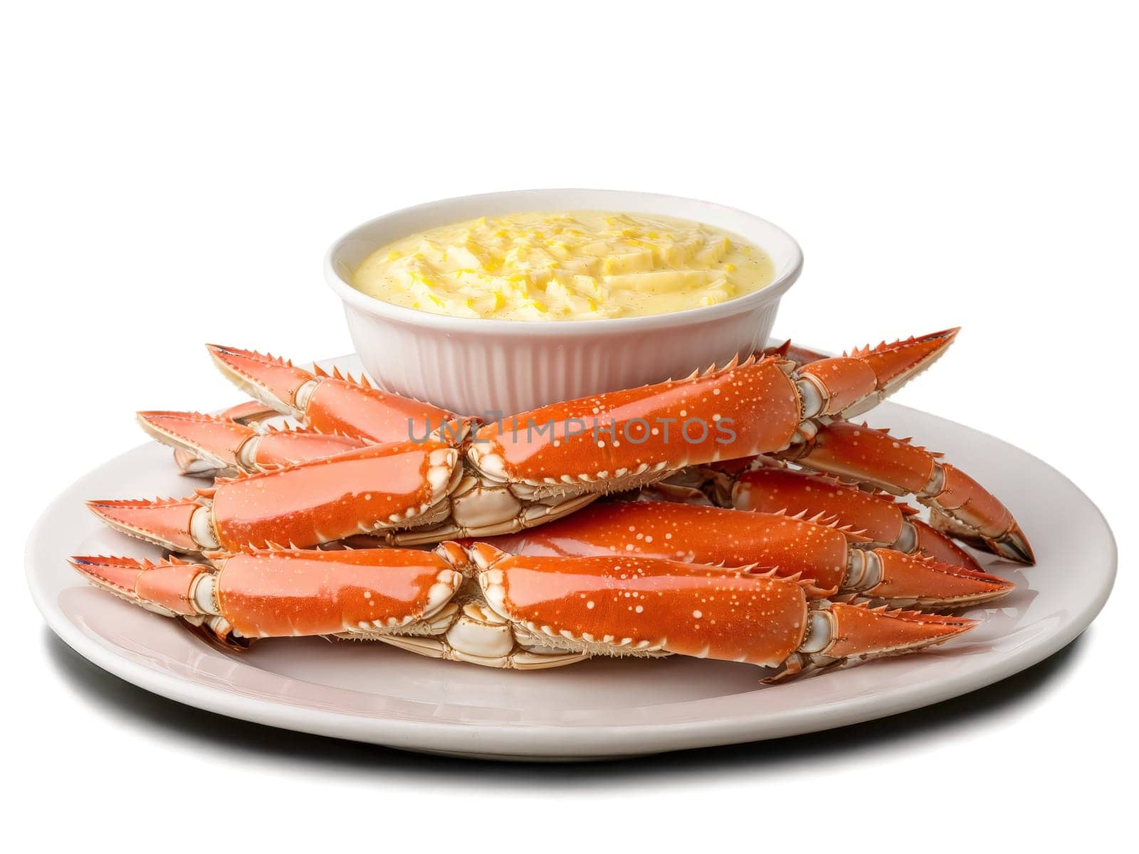 Crab Legs Steamed crab legs piled high and served with melted butter seafood lover s. Food isolated on transparent background.