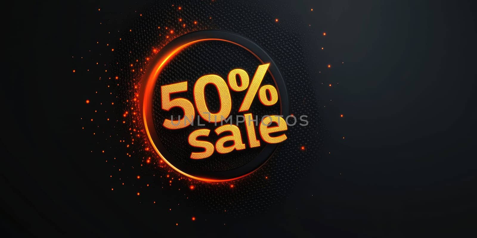 Black Friday 50 percent sale background with copy space for advertising and promotions.