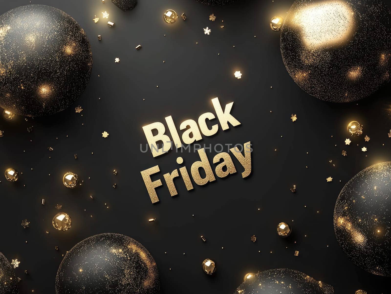 Elegant black friday celebration background with gold accents for promotional design.