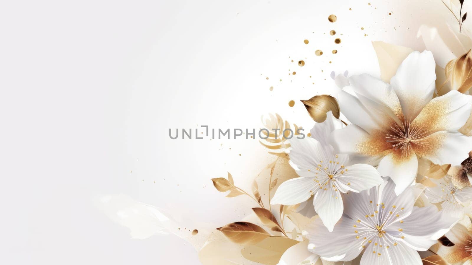 Watercolor abstract design for background of wedding or buzzy social media banner on white background generative AI