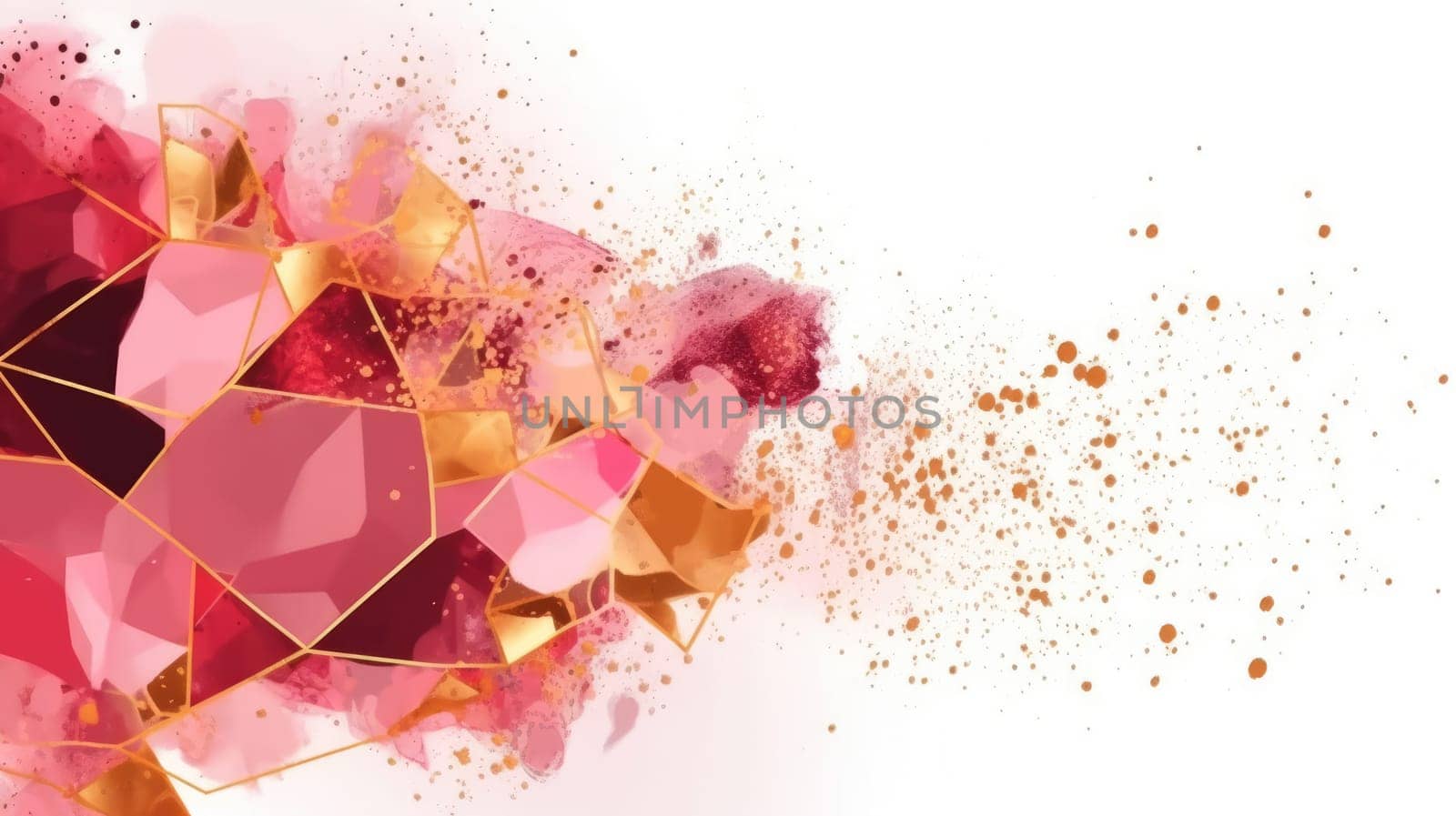 Abstract watercolor artwork mixed with buzzy geometric shapes by biancoblue