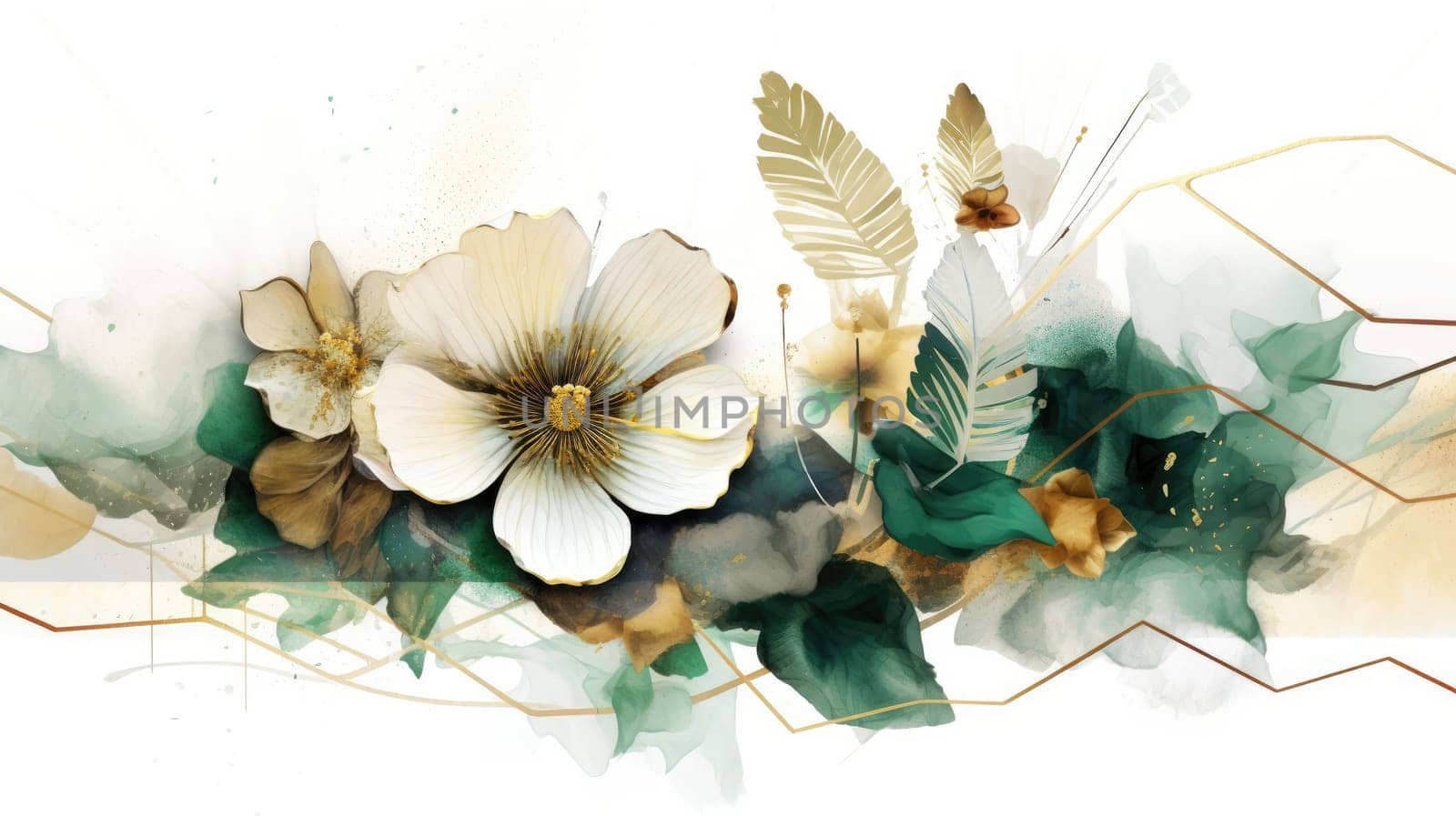 Watercolor abstract design for background wedding or buzzy social media banner by biancoblue