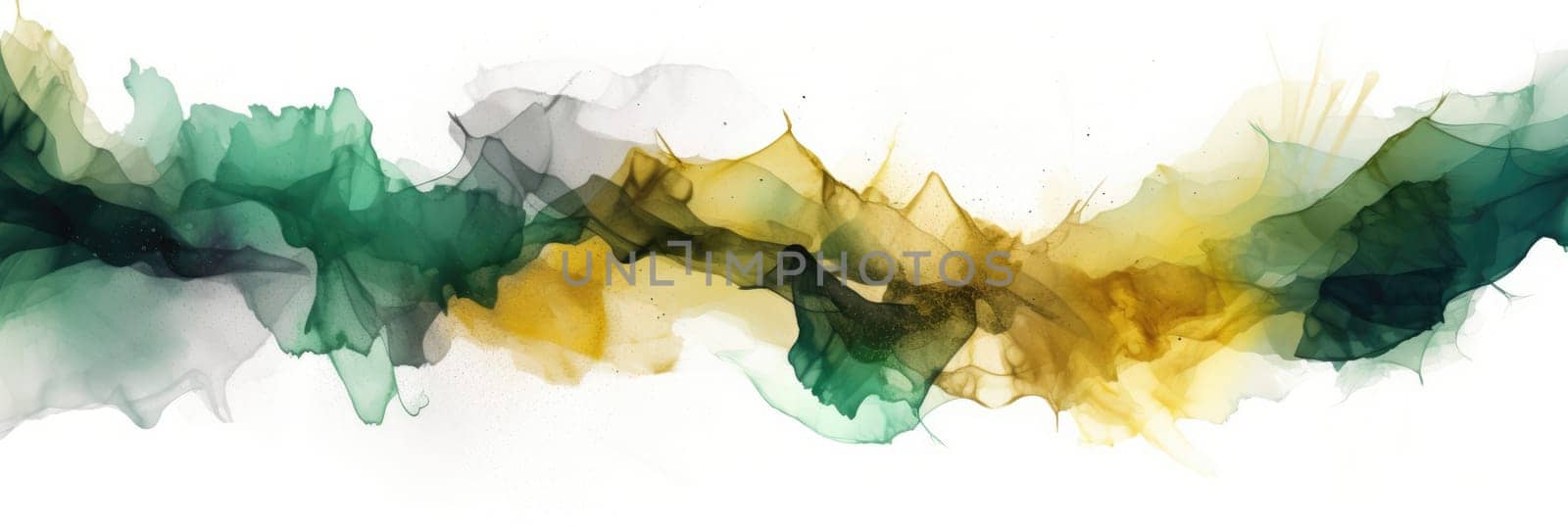 Abstract watercolor artwork mixed with buzzy geometric shapes for background of social media banner generative AI image