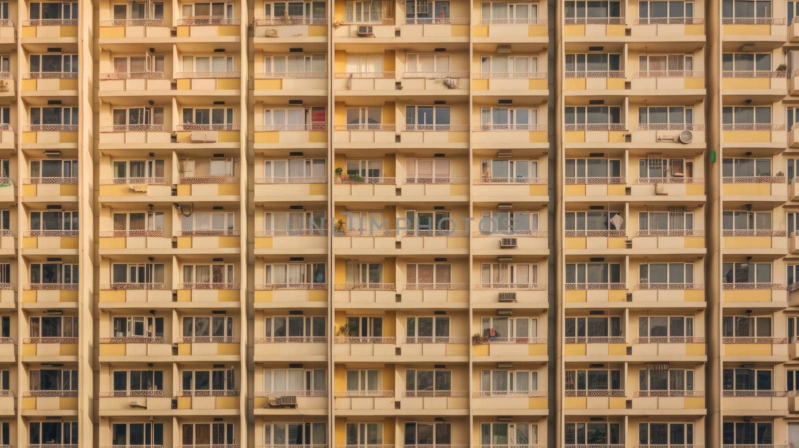 Dense Apartment Building. Generative AI weber. by biancoblue