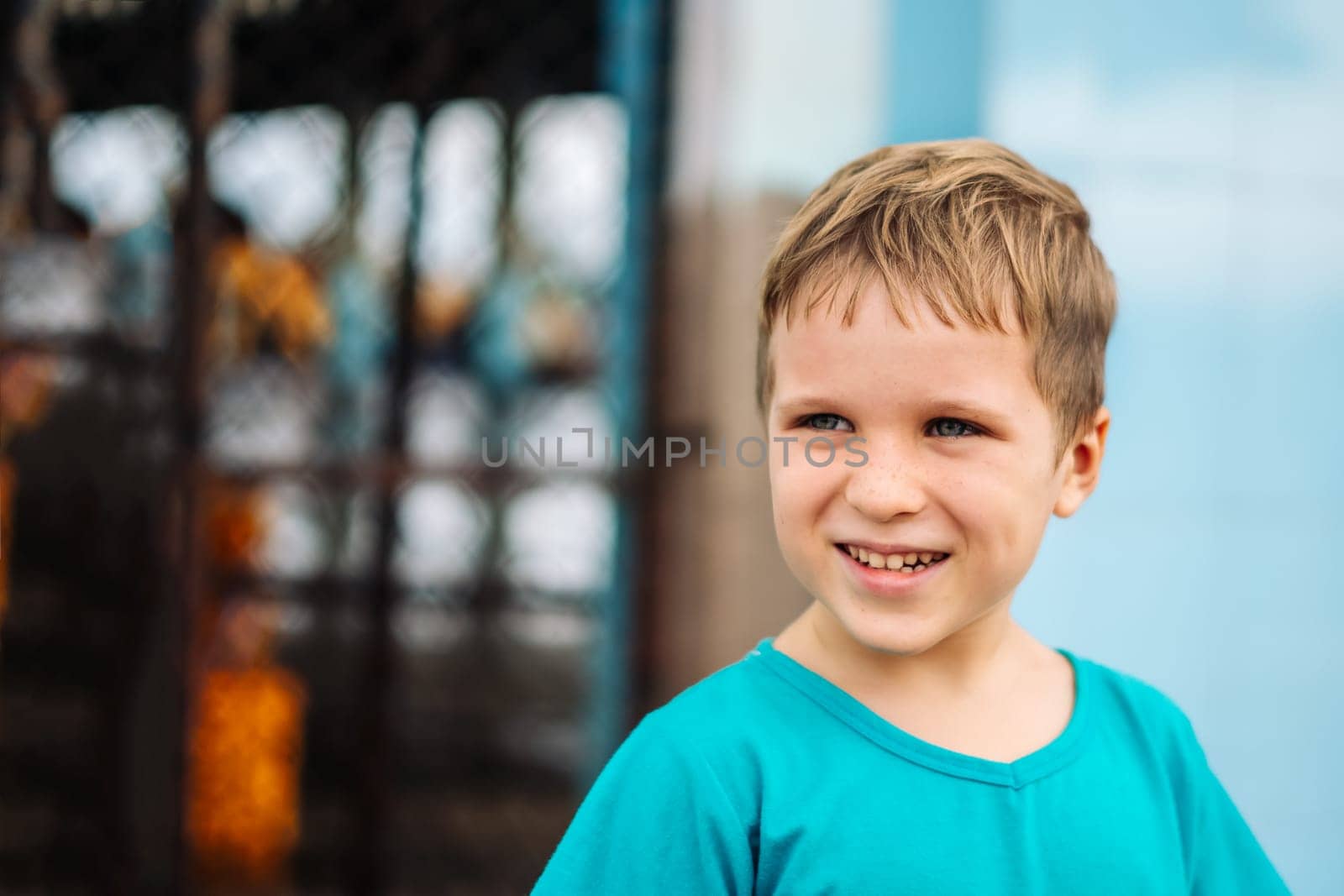 Portrait boy. Happy childhood, sincere emotions, joy of life, family education.