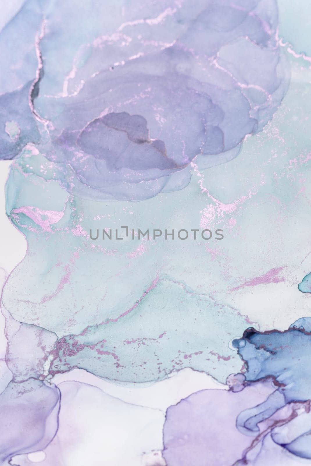 Delicate pastel hues blend seamlessly in this abstract artwork, showcasing swirling patterns and textures that evoke a sense of tranquility and fluidity.