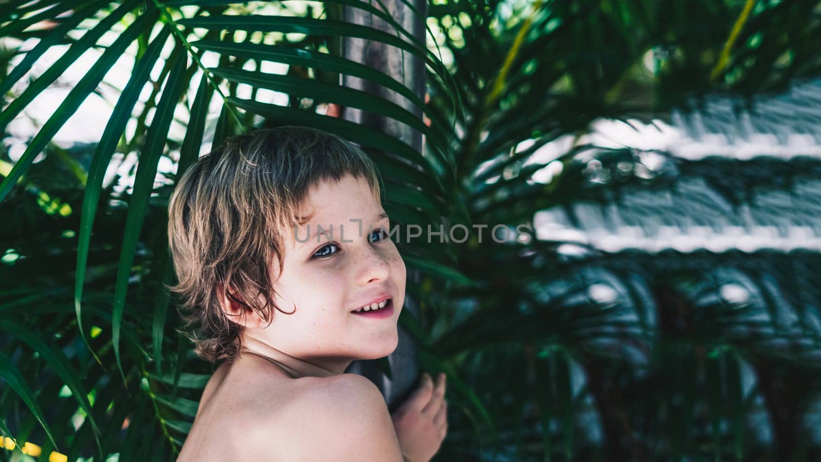 Portrait boy. Happy childhood, sincere emotions, joy of life, family education.