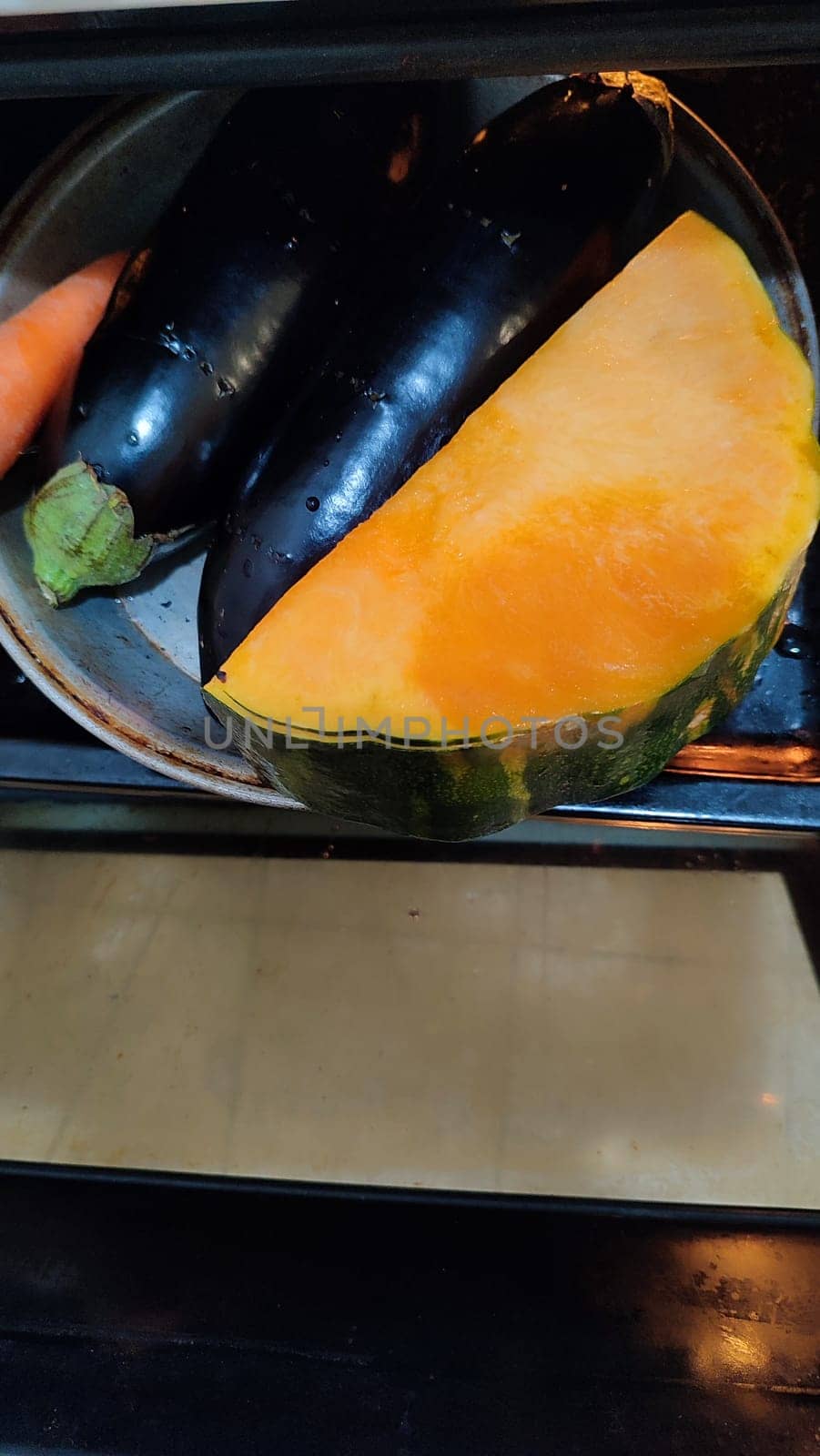 pumpkin and eggplant vegetables food cooking lunch dinner. High quality photo