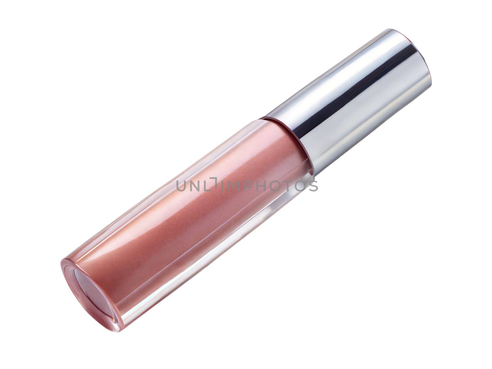 Pink lip gloss on white background. High quality photo