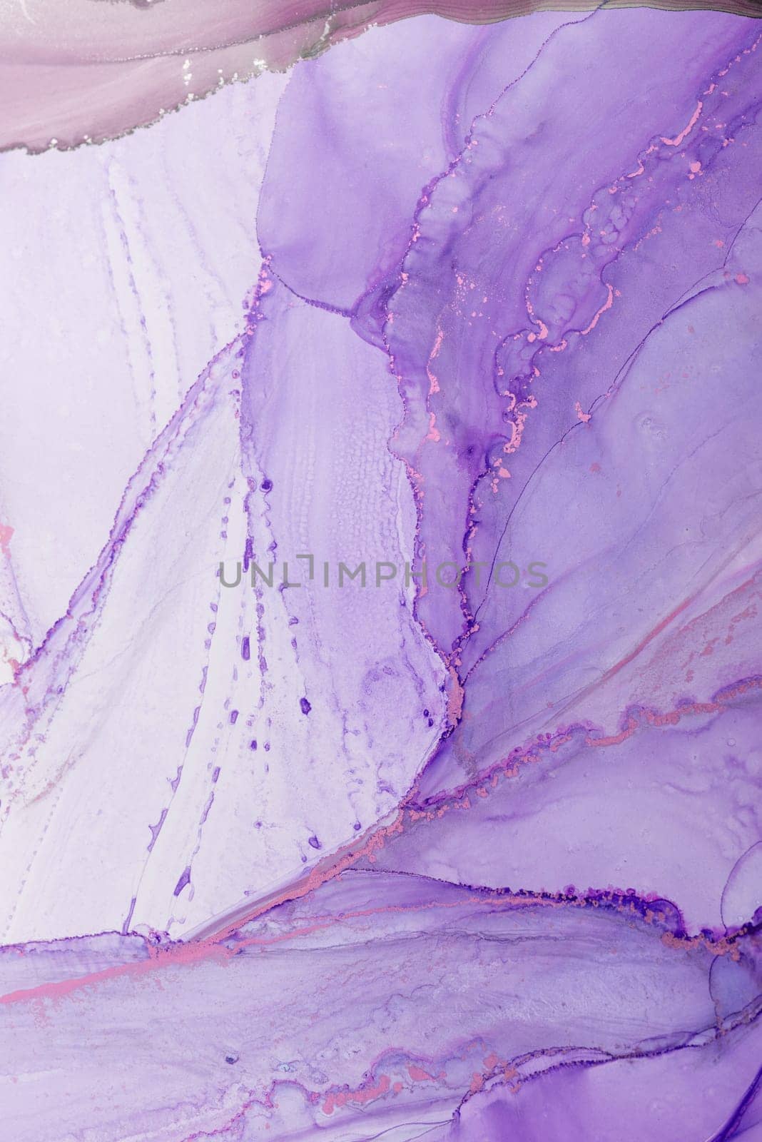 This artwork features a captivating blend of soft purples and whites, showcasing fluid shapes and intricate details that evoke a sense of tranquility and creativity.