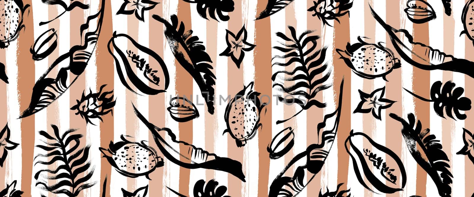 seamless summer tropical pattern with fruit and leaves for fabric