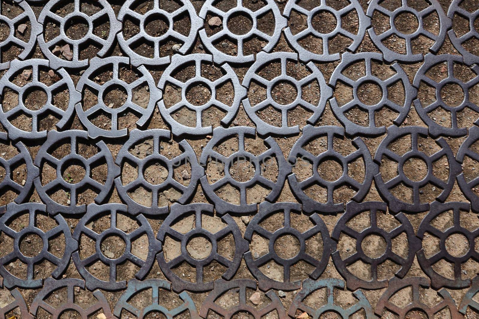 A fragment of the cast-iron Kronstadskaya bridge in the top view.