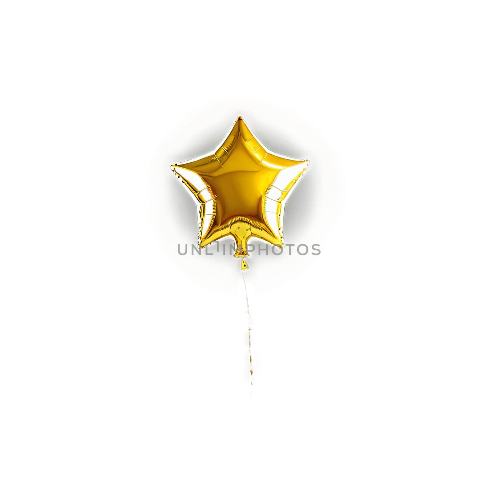 Star-shaped balloon floats against transparent background. Captured during celebration for decorative purpose