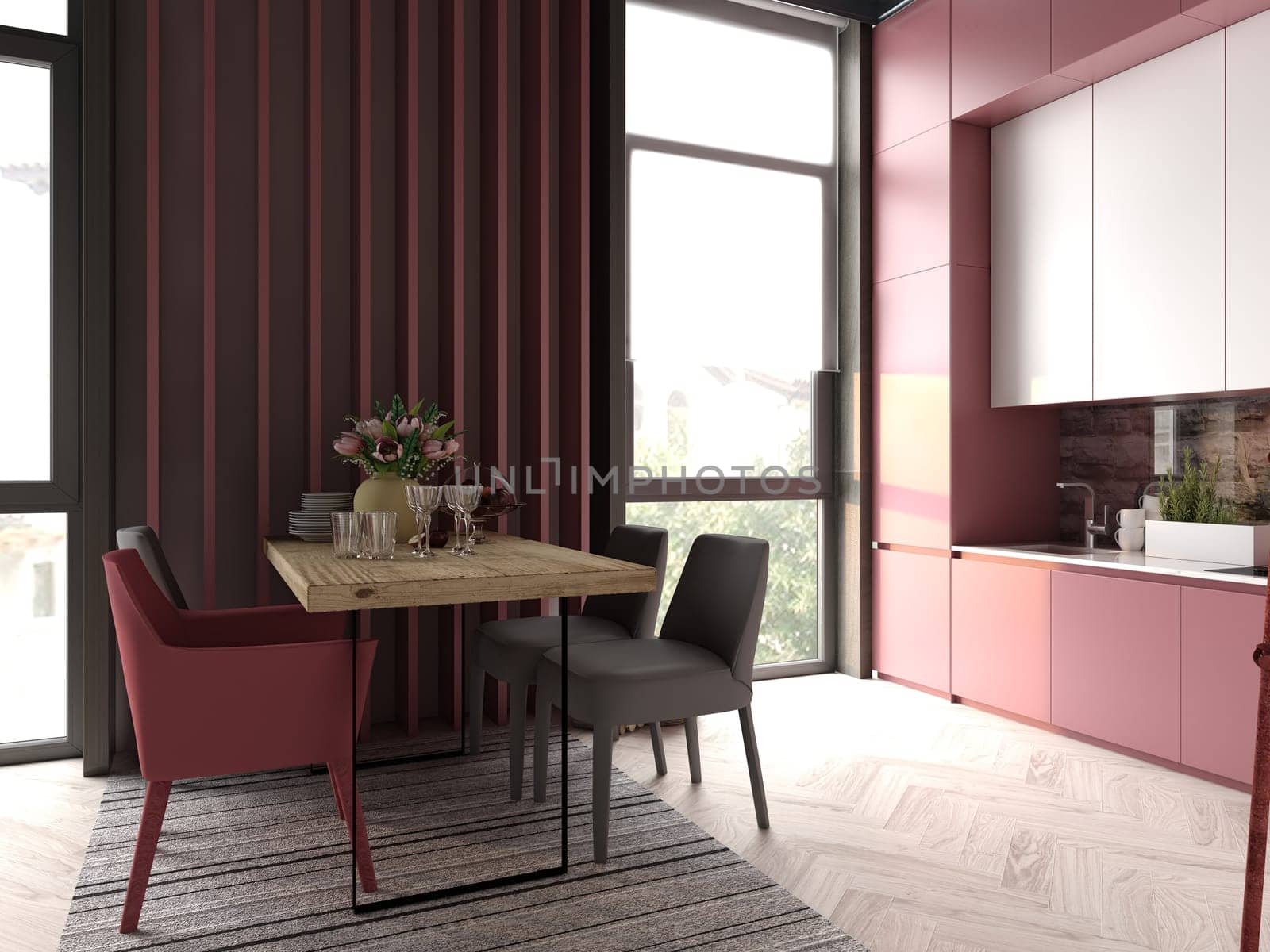 modern living room interior. 3d rendering