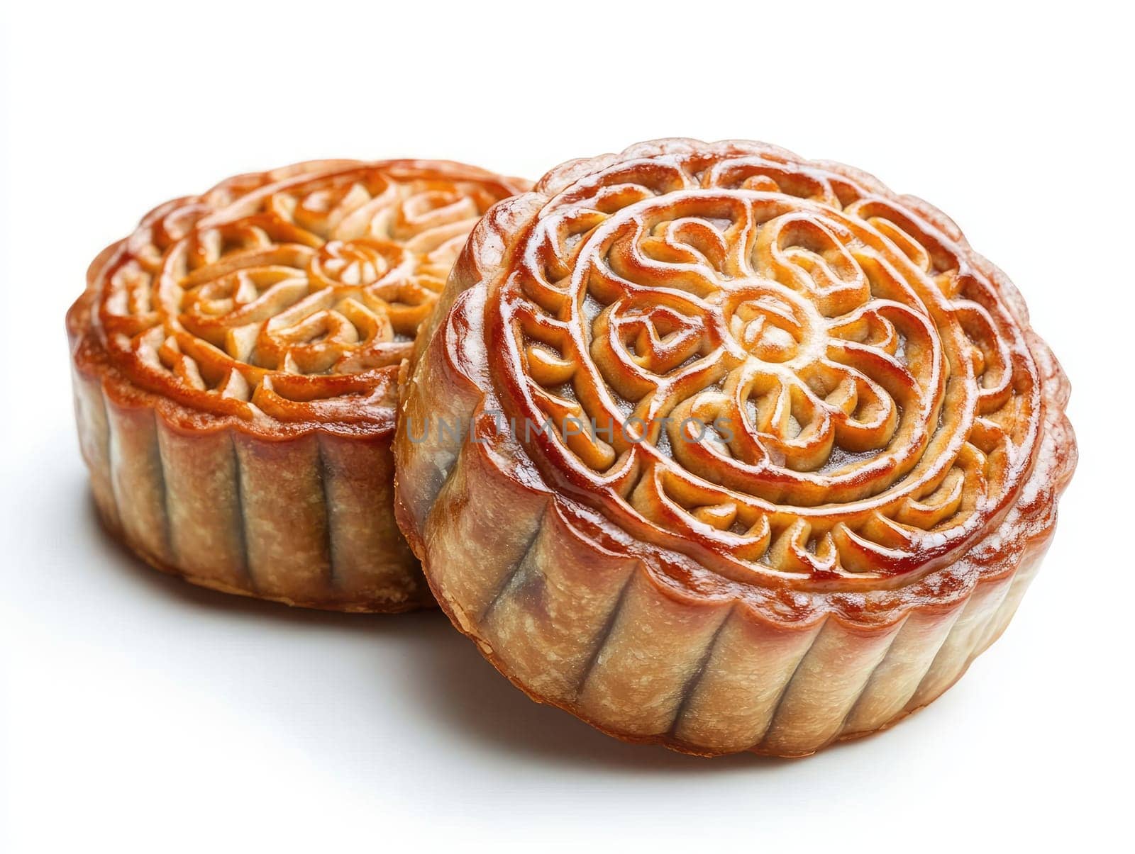 Ultra realistic image of mooncakes for autumn festival celebration.