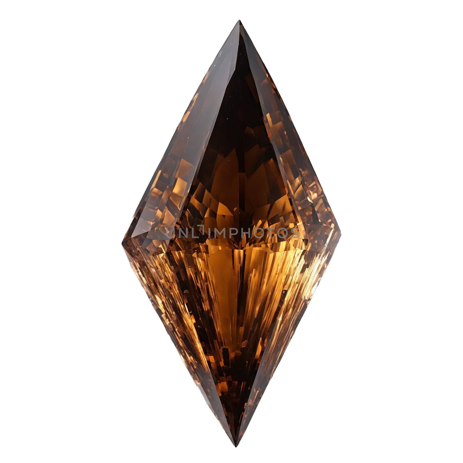 Stone isolated on transparent background. Smoky Quartz A deep brown smoky quartz with a transparent body suspended and illuminated from.