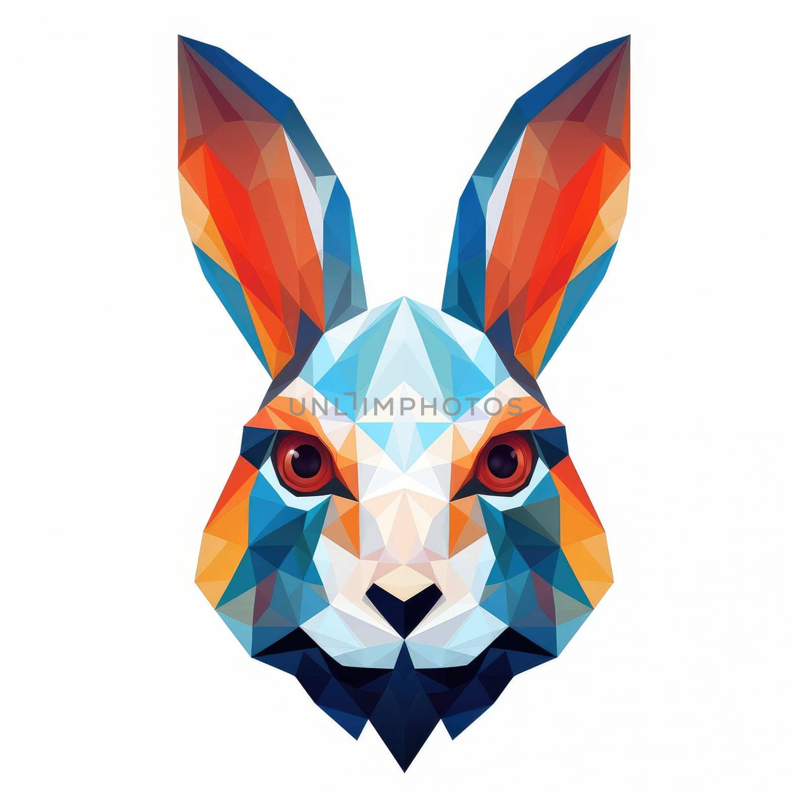Portrait of a rabbit in vector psychedelic pop art style. Element of graphic design. Template for sticker, poster, t-shirt print, etc.