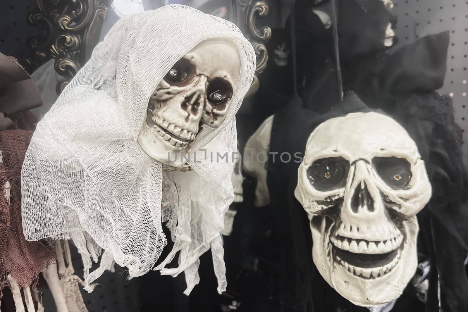 A skeleton Halloween Costume Store