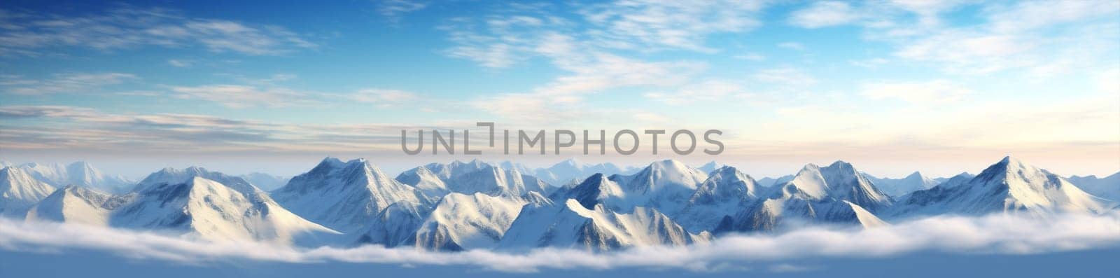 Nature travel snow mountain blue winter landscape by Vichizh